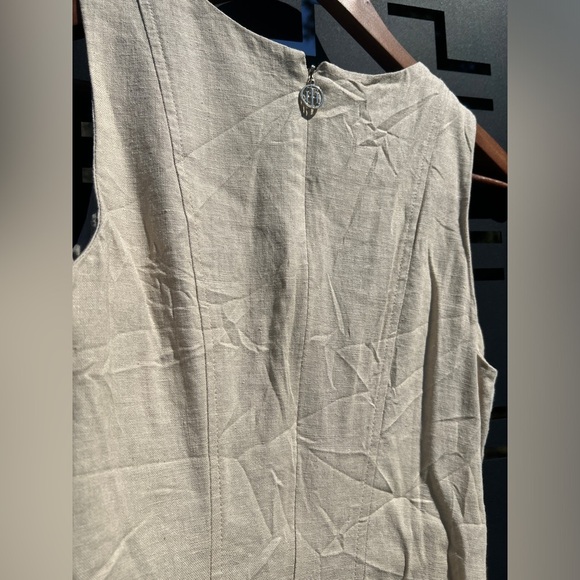 Tommy Hilfiger Womens Natural Linen Blend Preppy Euro Summer Midi Dress 4 - Picture 8 of 11
